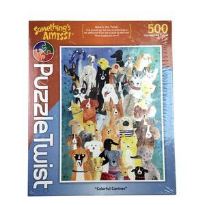 PuzzleTwist "Colorful Canines" 500-Piece Jigsaw Puzzle For Ages 13+